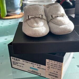 Gucci Kids Cream Moccasins